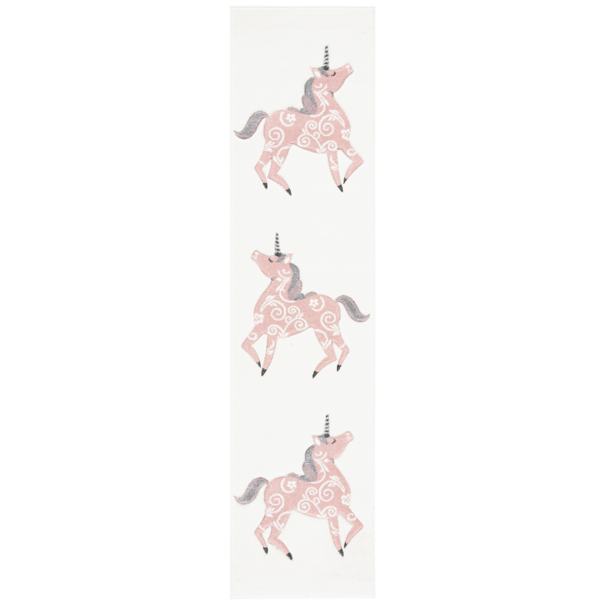 SAFAVIEH Carousel Kids Collection CRK163A Ivory/Pink Rug - 2' X 8'