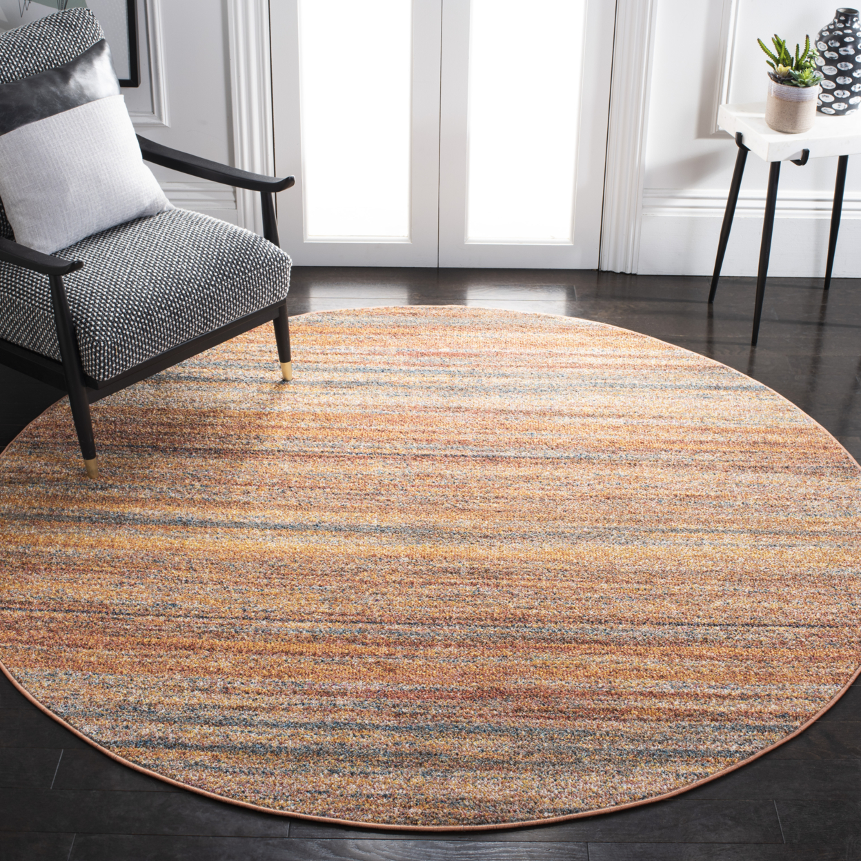 SAFAVIEH Crystal Collection CRS331P Rust / Blue Rug - 2' 2 X 9'