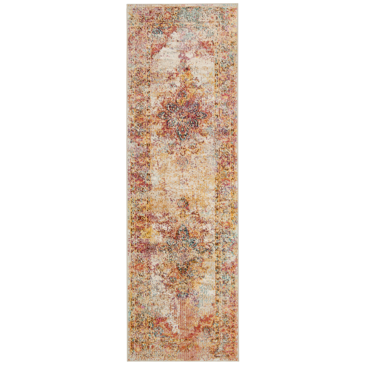 SAFAVIEH Crystal Collection CRS508V Cream/Rose Rug - 2' 2 X 7'