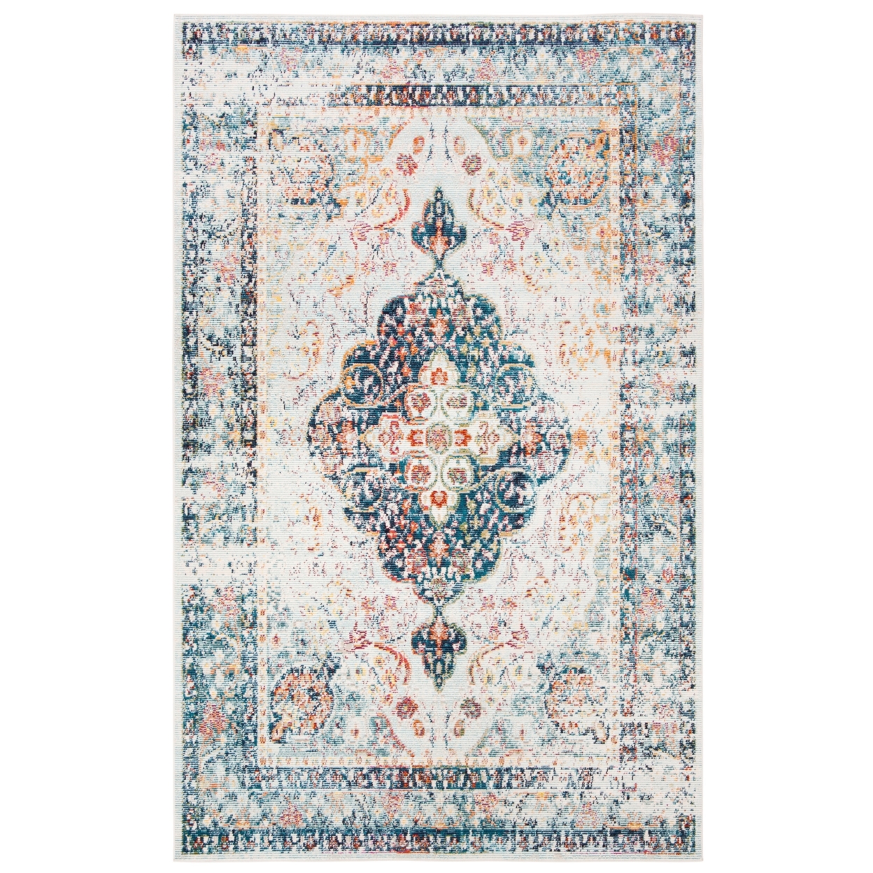SAFAVIEH Crystal Collection CRS523H Blue/Ivory Rug - 5' X 8'