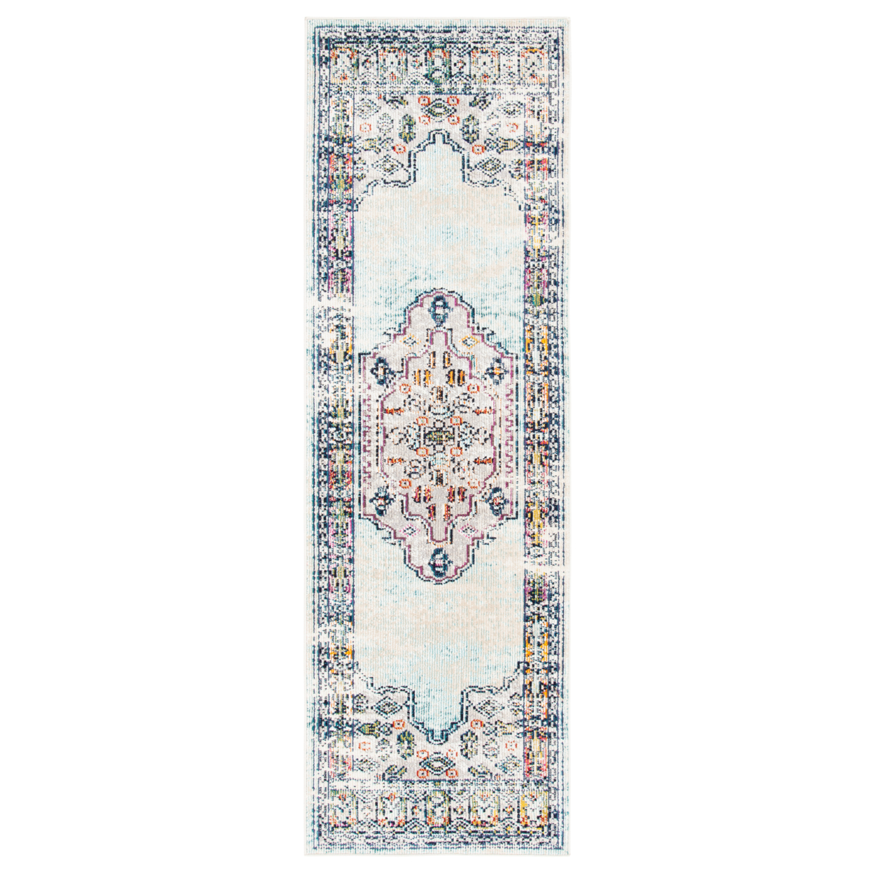 SAFAVIEH Crystal Collection CRS526M Blue / Grey Rug - 2' 2 X 7'