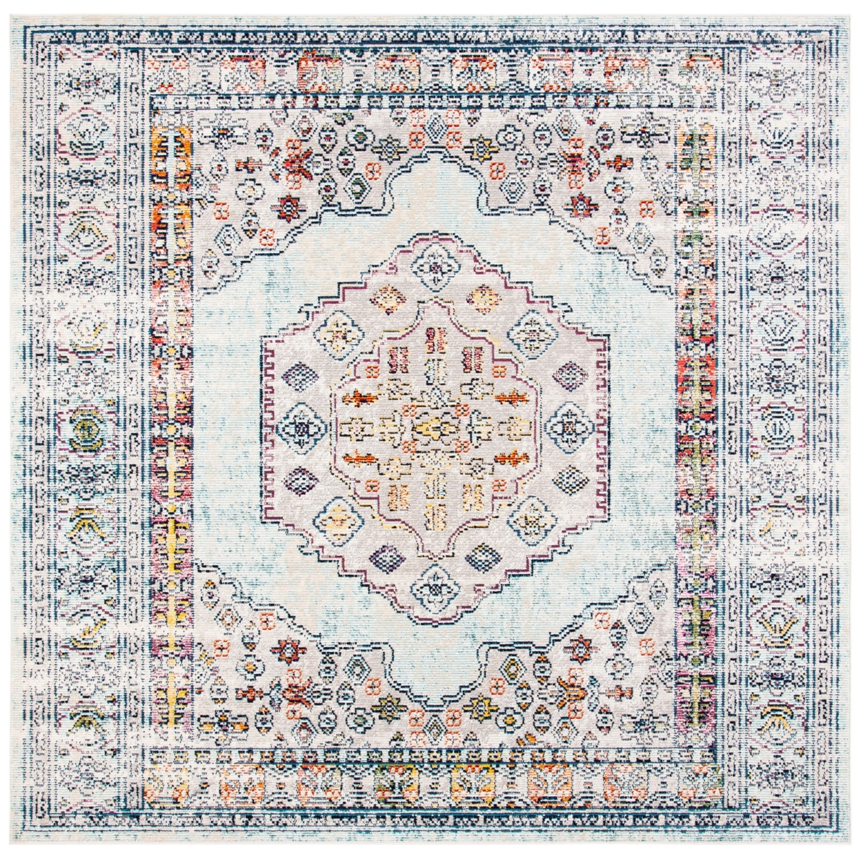 SAFAVIEH Crystal Collection CRS526M Blue / Grey Rug - 7' Square