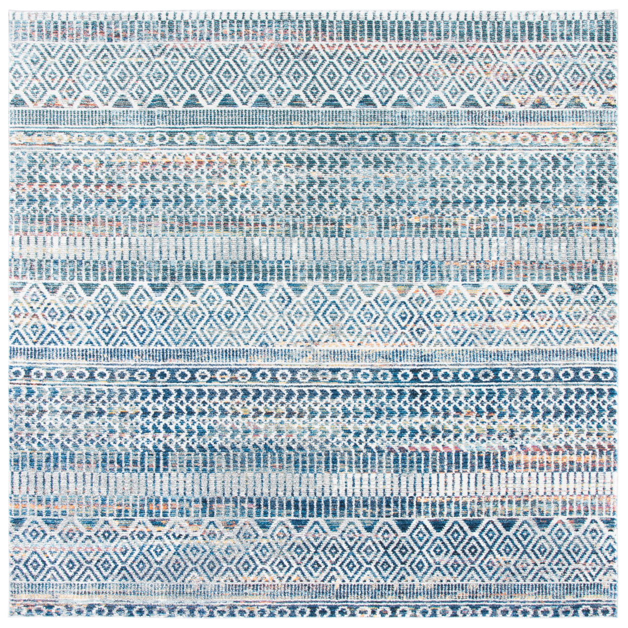 SAFAVIEH Crystal Collection CRS736A Ivory/Blue Rug - 6' 3 Square