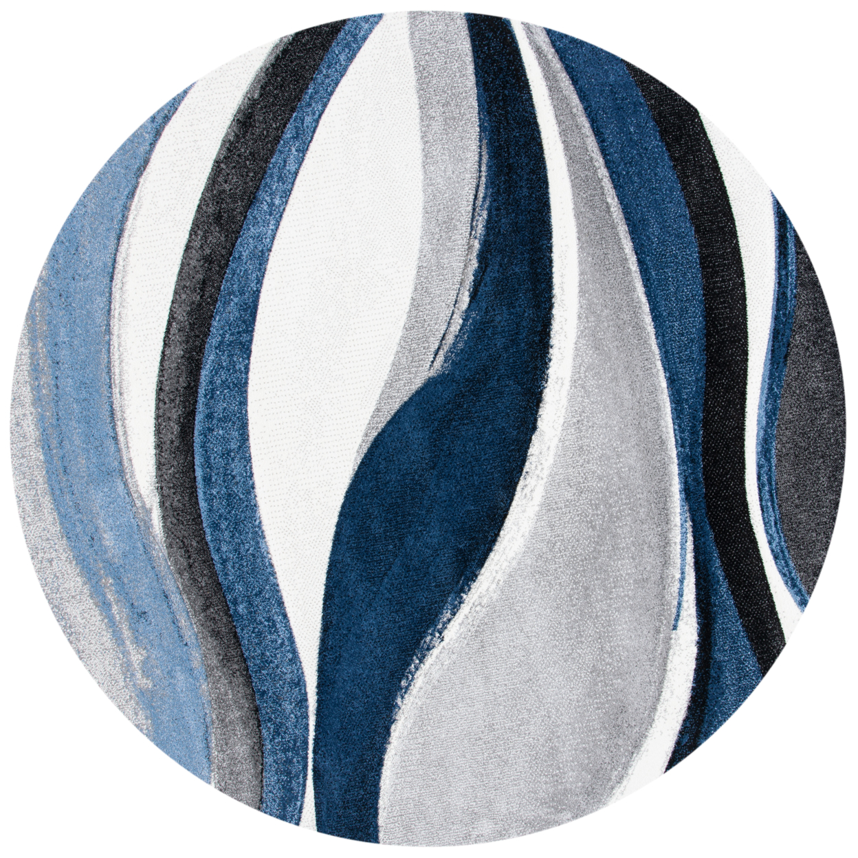 SAFAVIEH Hollywood Collection HLW766F Grey / Blue Rug - 3' Round