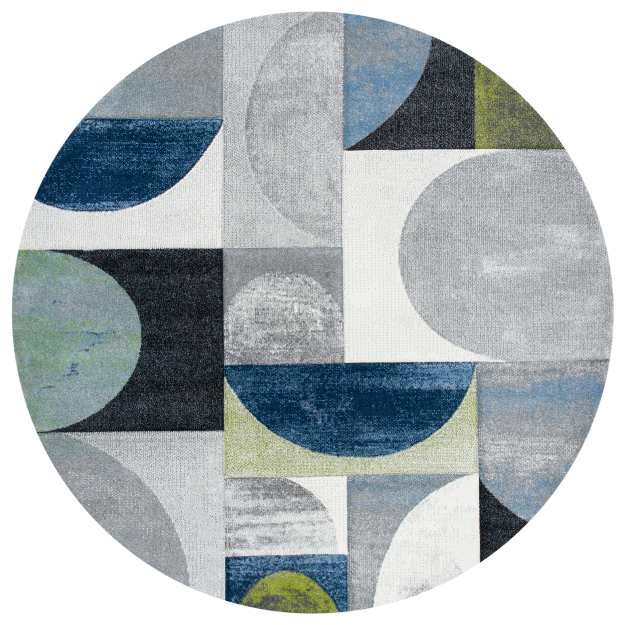 SAFAVIEH Hollywood Collection HLW798F Grey / Blue Rug - 4' Round