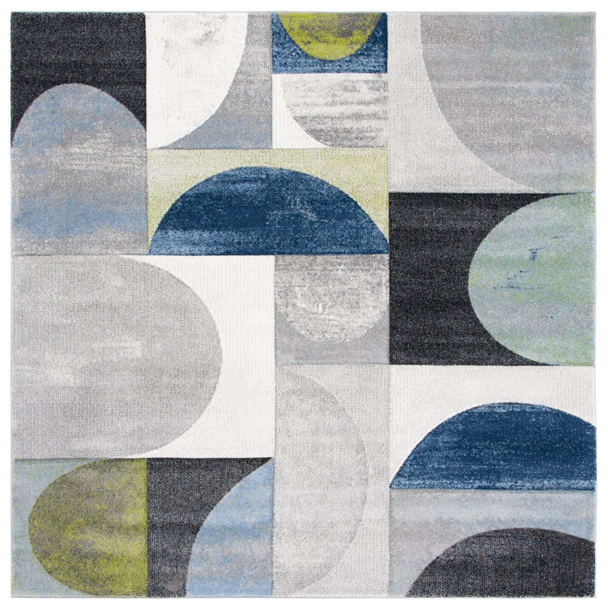 SAFAVIEH Hollywood Collection HLW798F Grey / Blue Rug - 5' 3 Square
