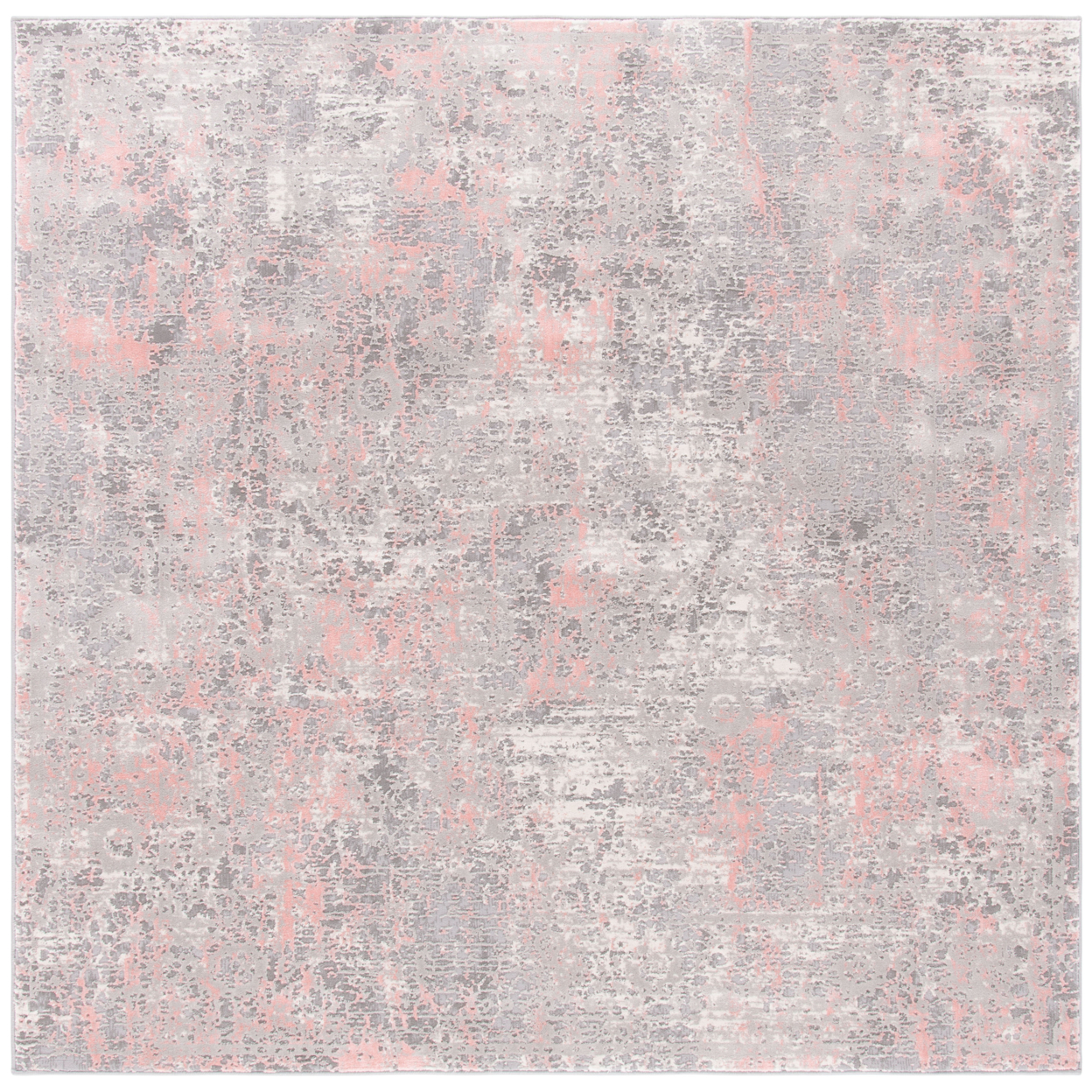 SAFAVIEH Meadow Collection MDW583H Grey / Pink Rug - 3' Square
