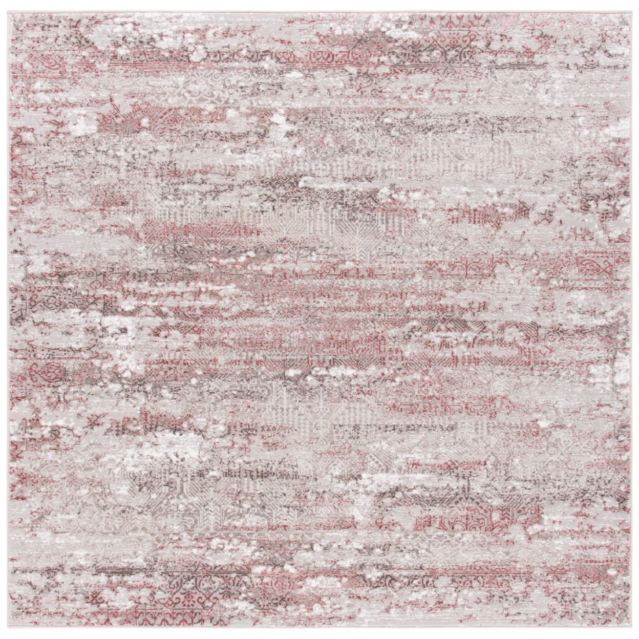 SAFAVIEH Meadow Collection MDW585B Beige / Pink Rug - 3' Square