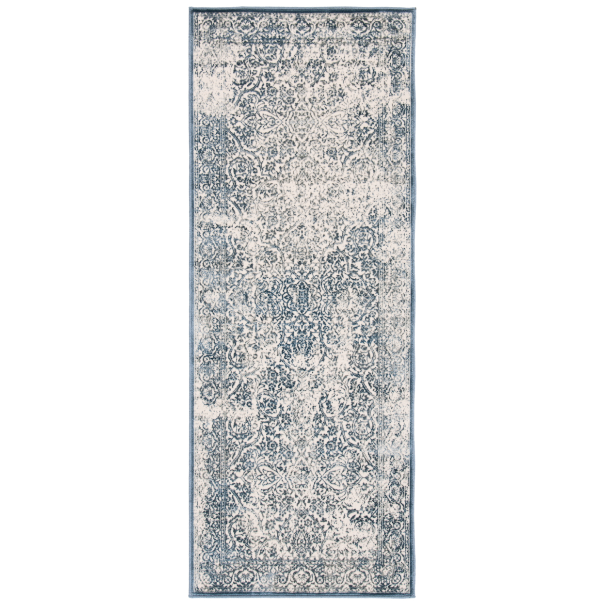 SAFAVIEH Noble Collection NBL612-7288 Blue / Ivory Rug - 2' 2 X 6'