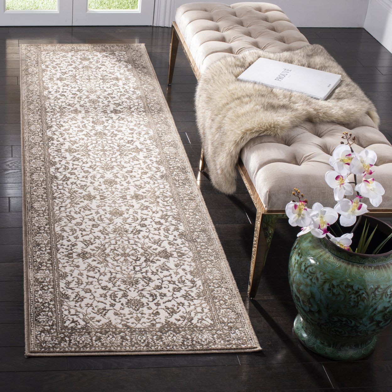 SAFAVIEH Noble Collection NBL659-5280 Brown / Creme Rug - 2' 2 X 8'