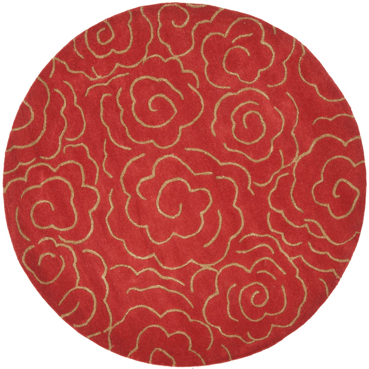 SAFAVIEH Soho Collection SOH812A Handmade Red Rug - 8' Round