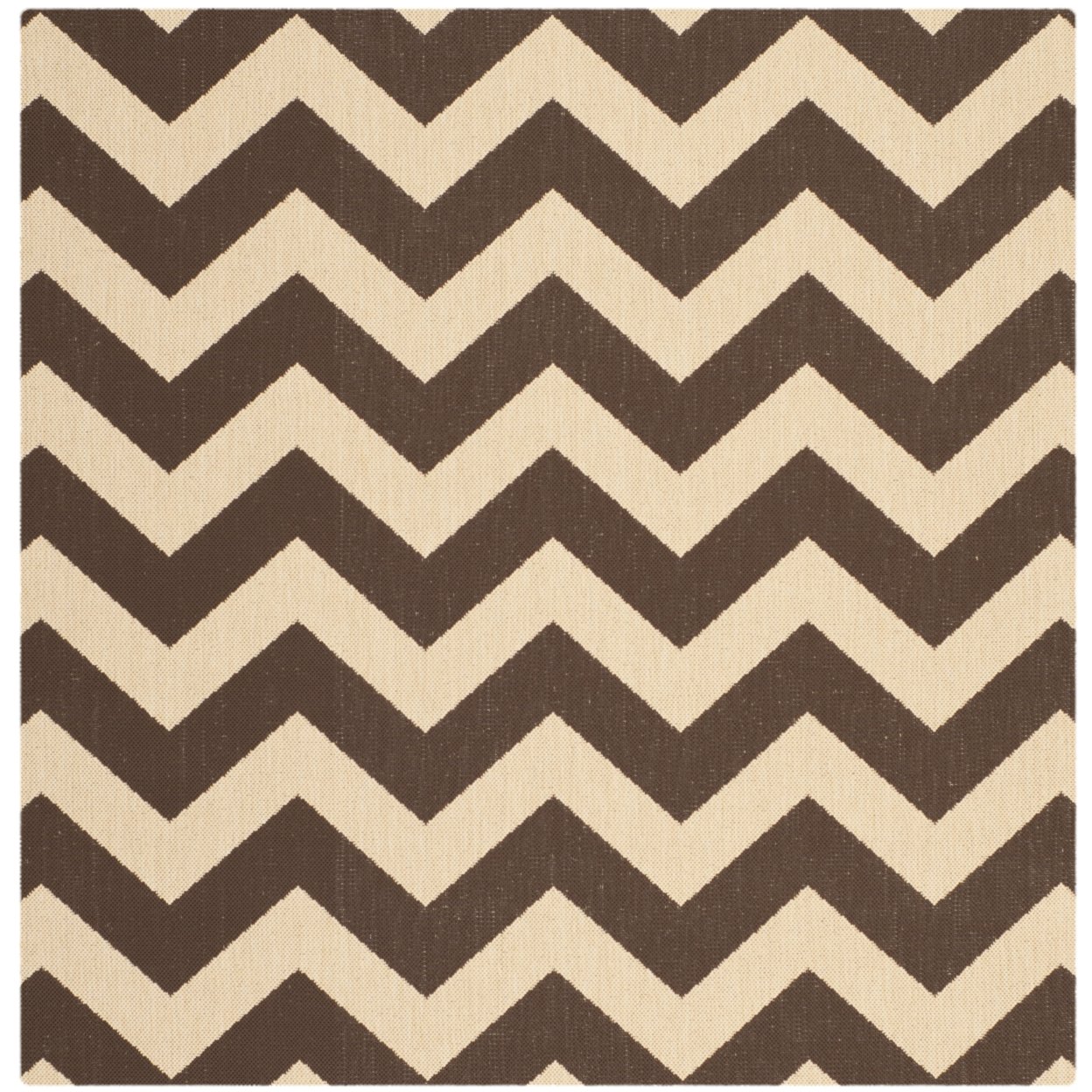SAFAVIEH Outdoor CY6244-204 Courtyard Collection Dark Brown Rug - 5' 3 Square
