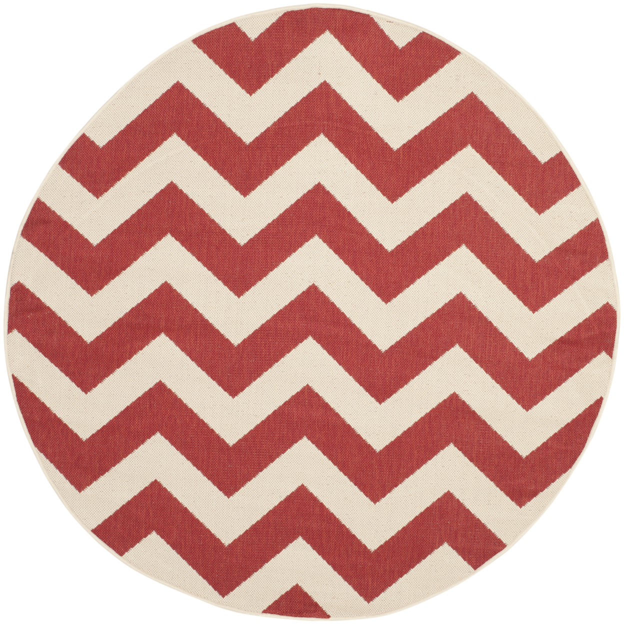 SAFAVIEH Outdoor CY6244-248 Courtyard Collection Red Rug - 5' 3 Round