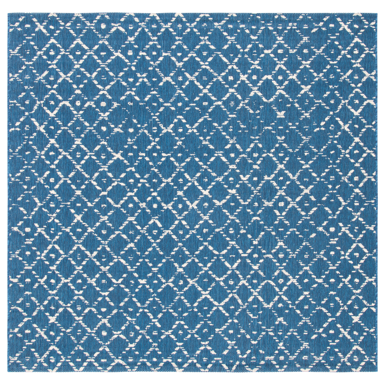 SAFAVIEH Outdoor CY6391-25821 Courtyard Navy / Ivory Rug - 6' 7 Square