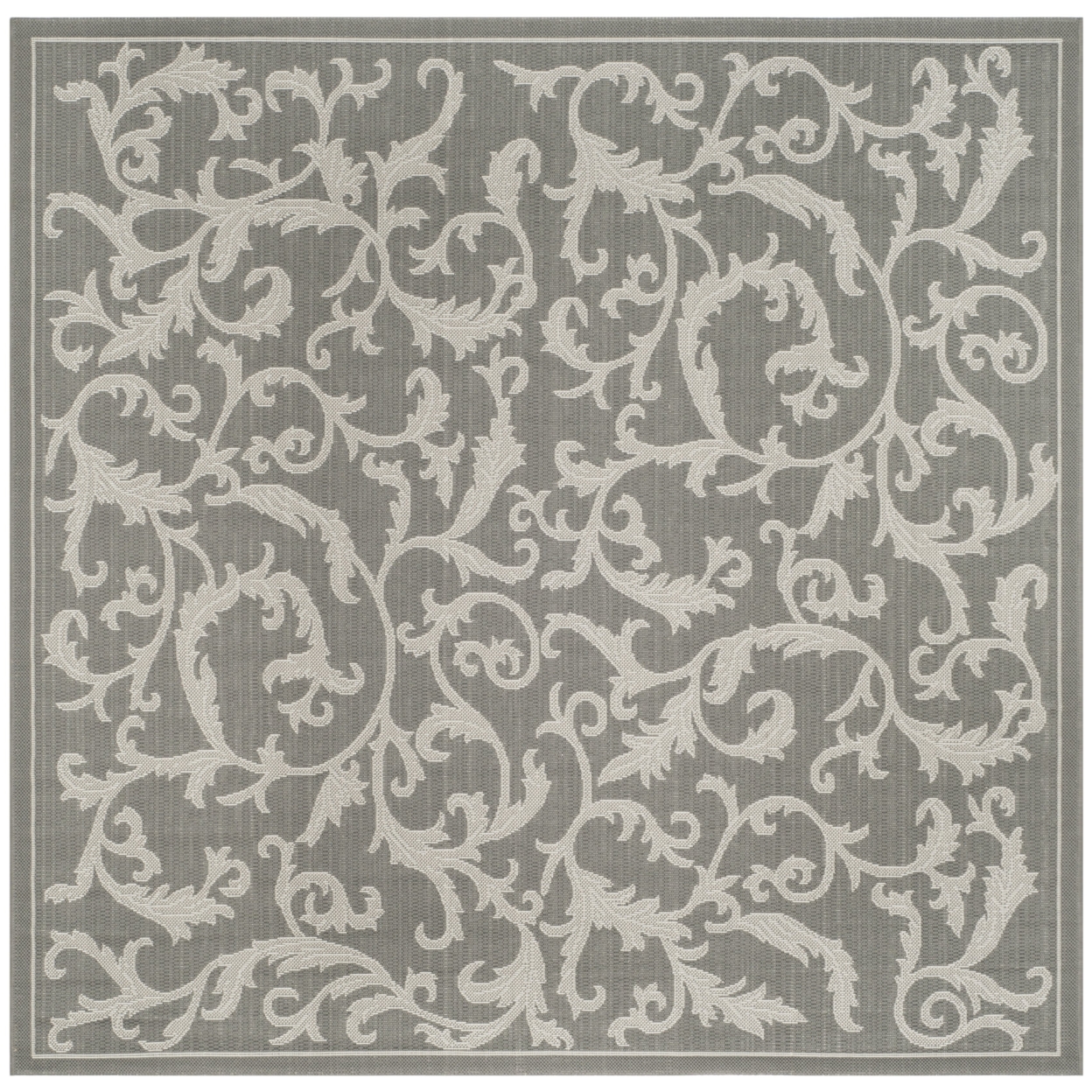 SAFAVIEH Outdoor CY6533-87 Courtyard Anthracite / Lt Grey Rug - 6' 7 Square