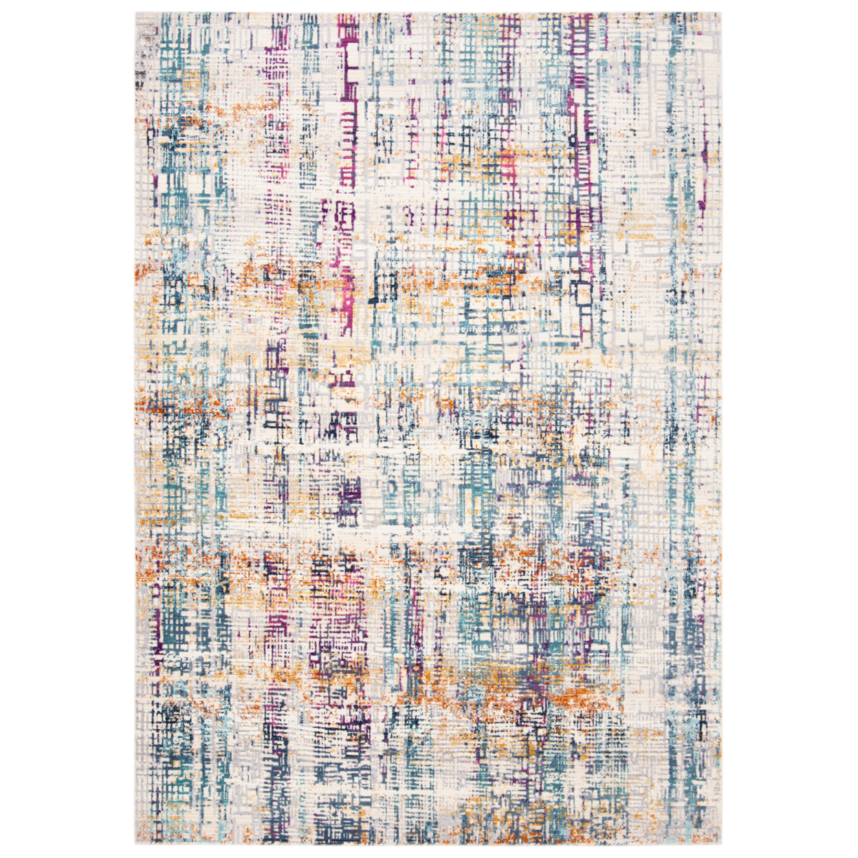 SAFAVIEH Aria Collection ARA720A Ivory / Turquoise Rug - 4' X 6'