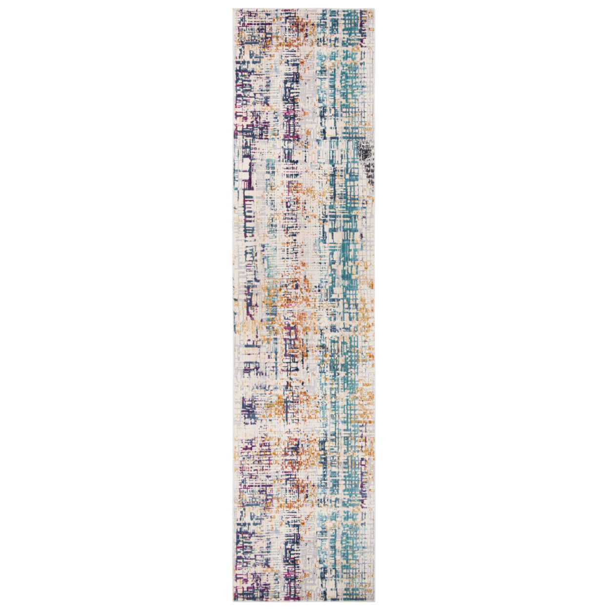 SAFAVIEH Aria Collection ARA720A Ivory / Turquoise Rug - 2' X 8'