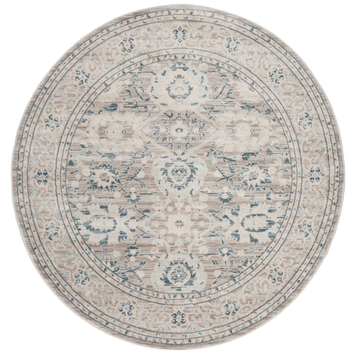 SAFAVIEH Archive Collection ARC670A Grey / Blue Rug - 5' Round