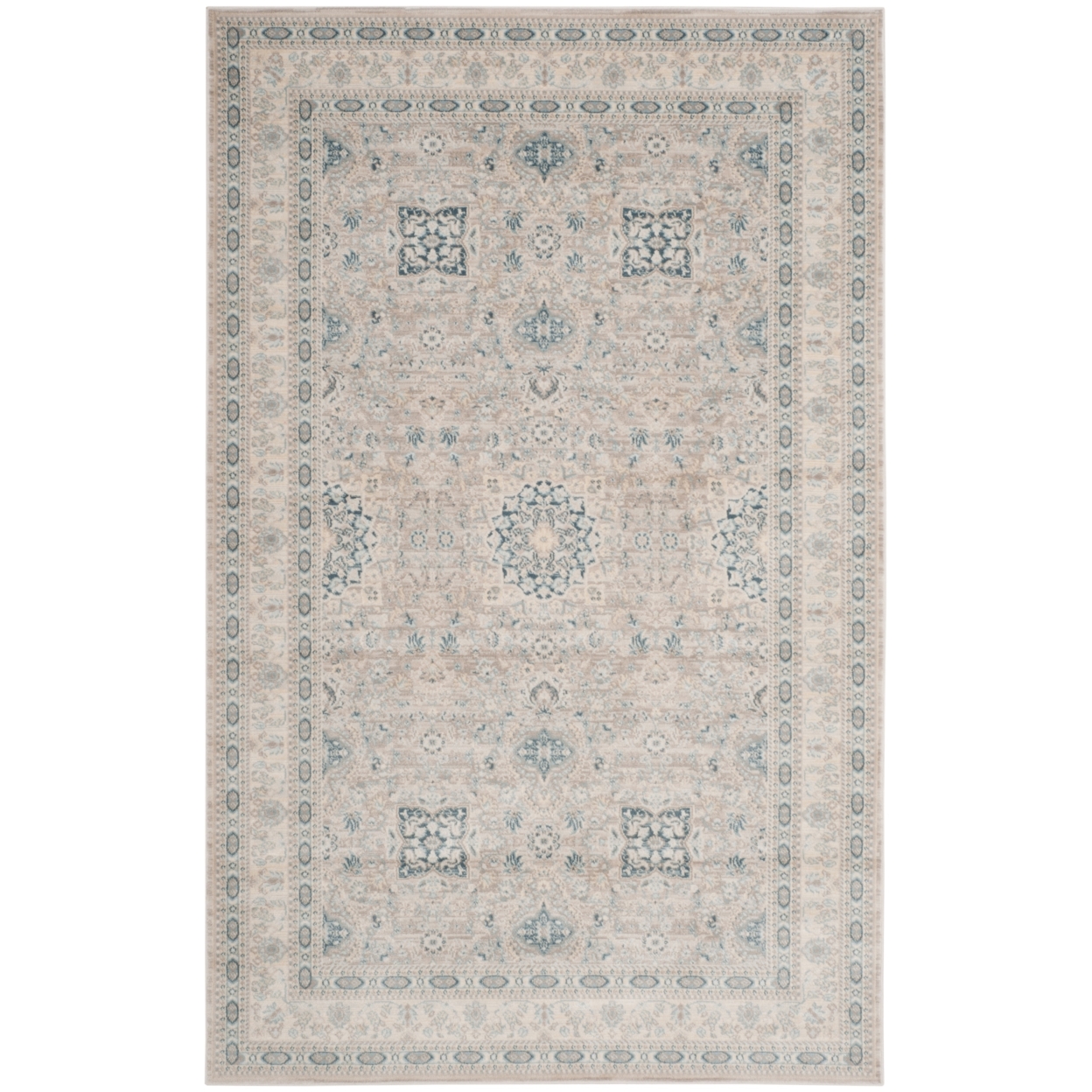 SAFAVIEH Archive Collection ARC671A Grey / Blue Rug - 4' X 6'