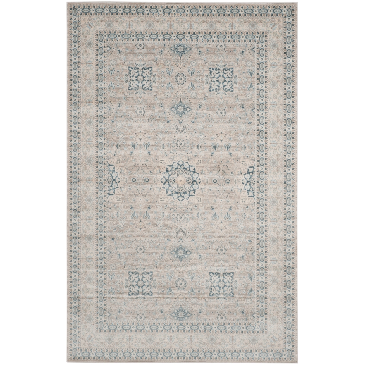 SAFAVIEH Archive Collection ARC671A Grey / Blue Rug - 5' 1 X 7' 6