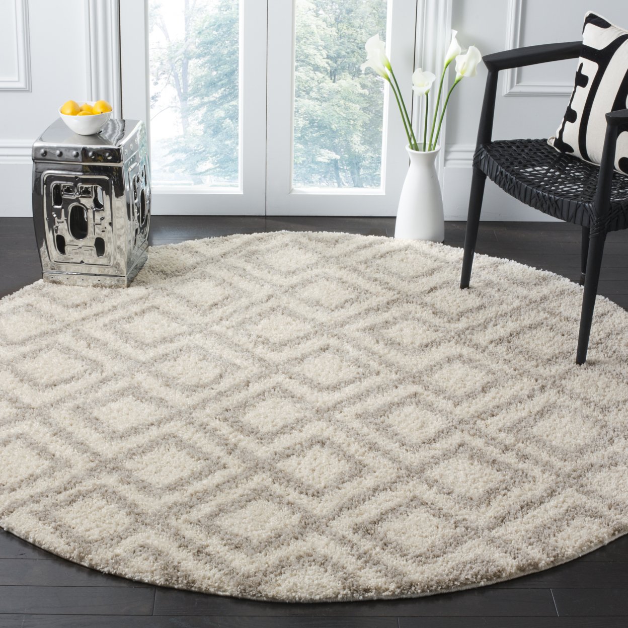 SAFAVIEH Arizona Shag Collection ASG740A Ivory/Beige Rug - 6' 7 Square