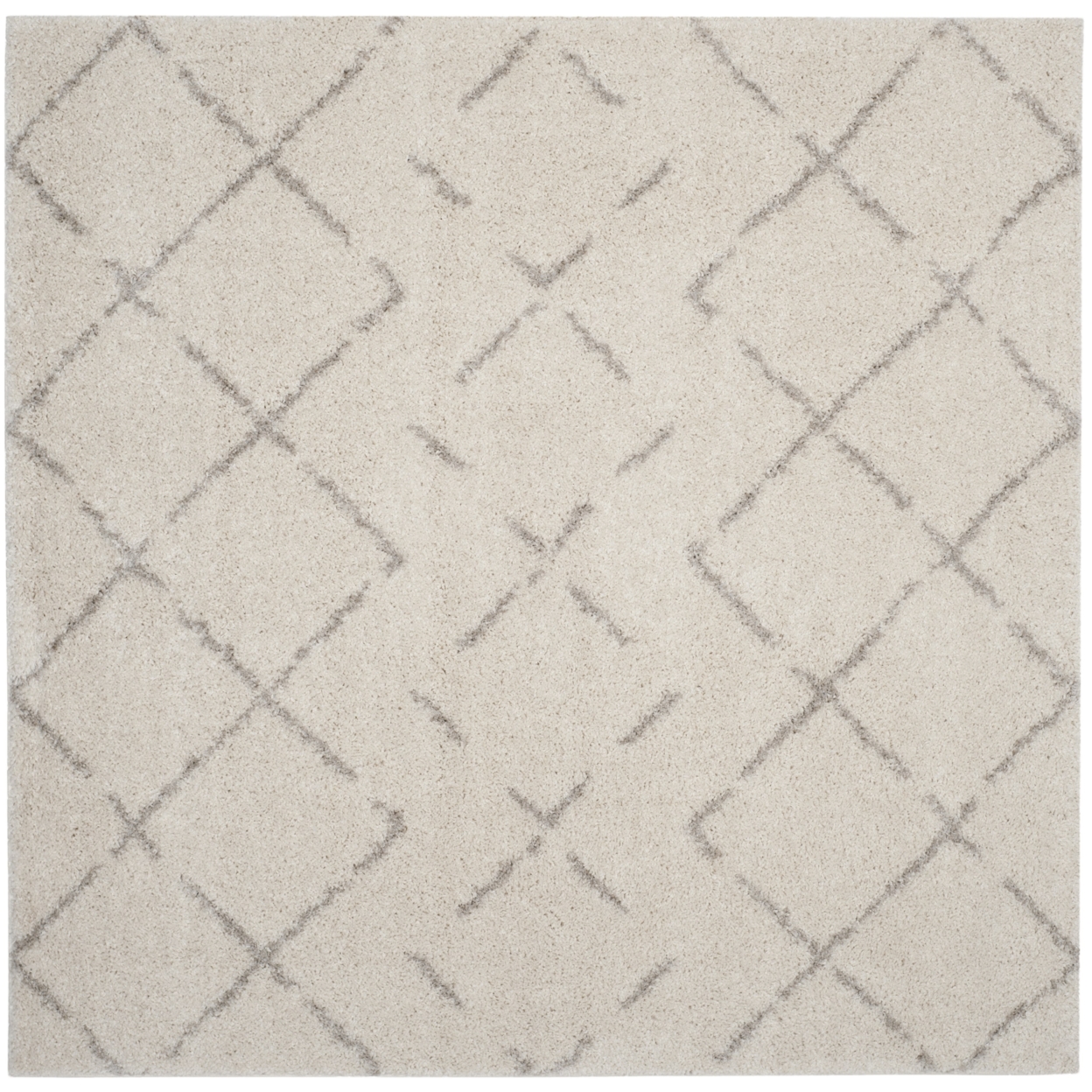 SAFAVIEH Arizona Shag Collection ASG743A Ivory/Beige Rug - 5' 1 Square