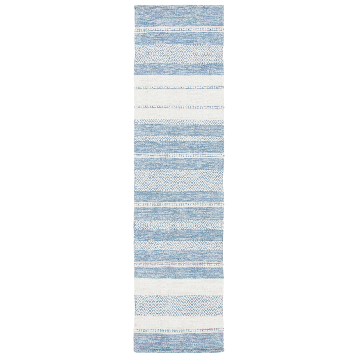 SAFAVIEH Striped Kilim STK503A Handwoven Ivory /Blue Rug - 2-3 X 9
