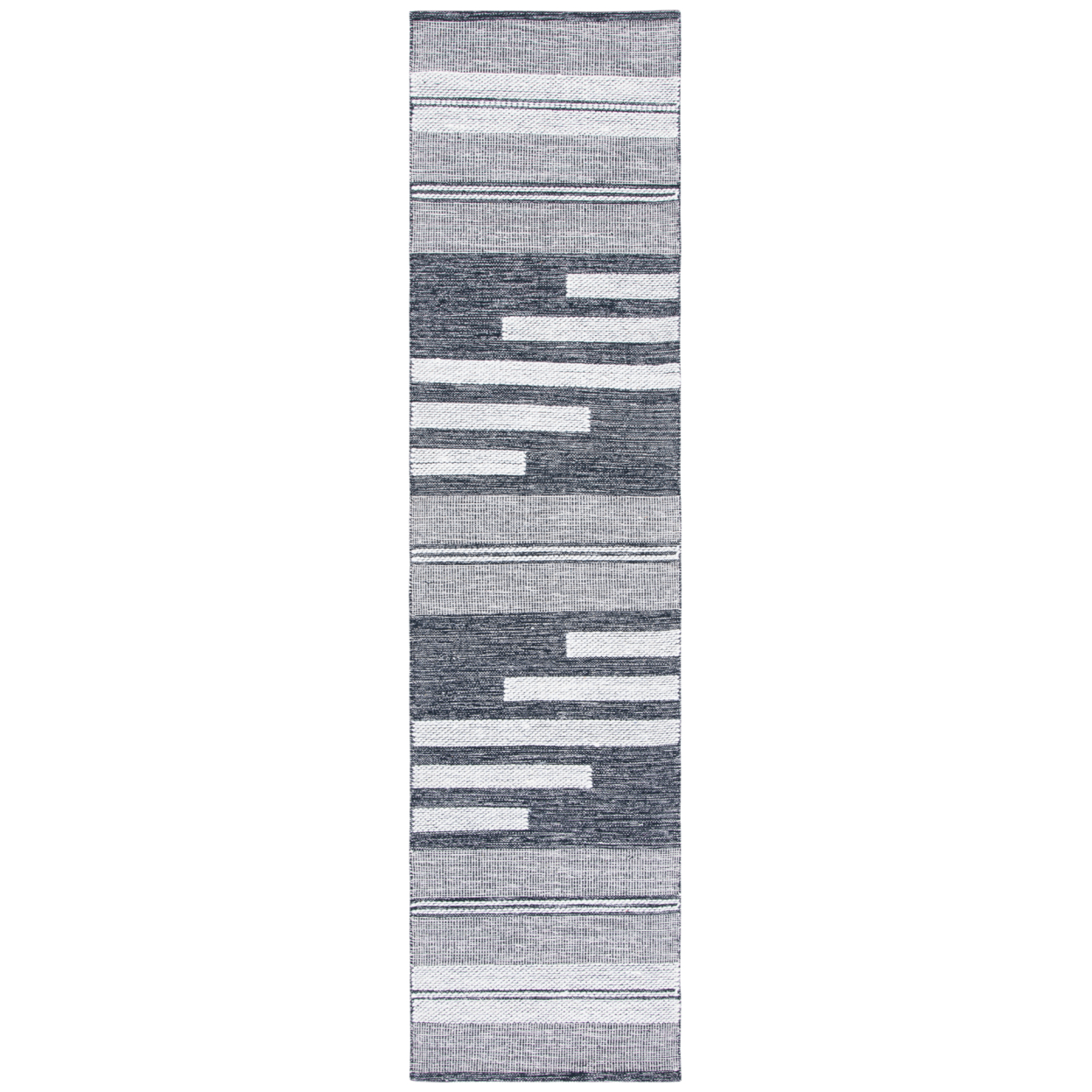 SAFAVIEH Striped Kilim STK506A Ivory / Black Rug - 2-3 X 9