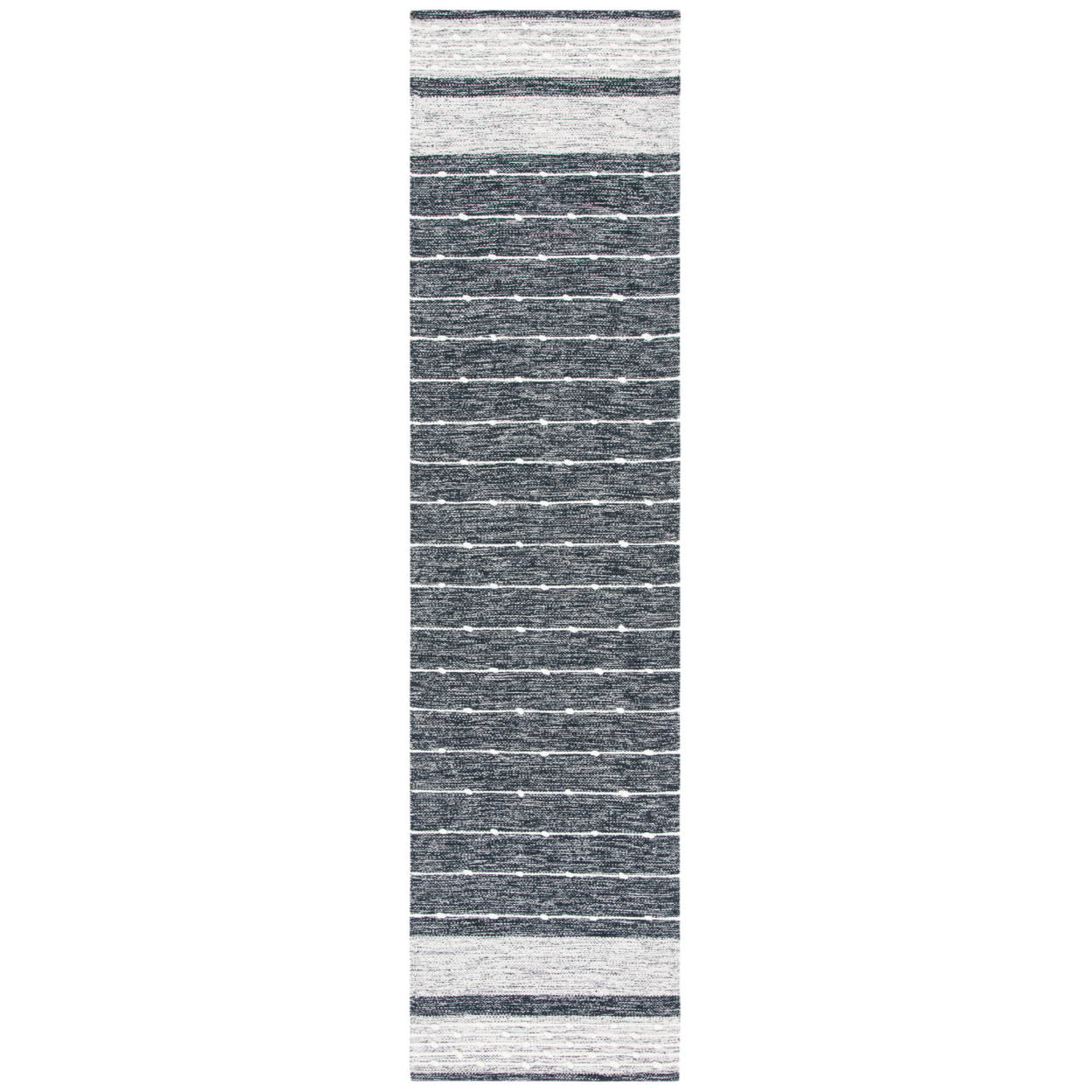 SAFAVIEH Striped Kilim STK509Z Black / Ivory Rug - 2-3 X 9