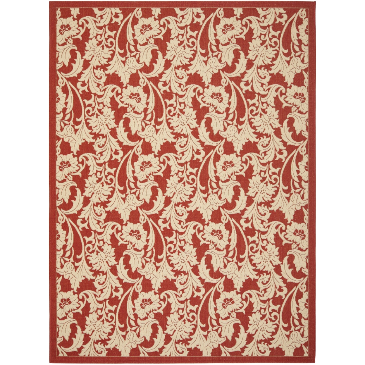 SAFAVIEH Outdoor CY6565-28 Courtyard Collection Red / Creme Rug - 8' X 11'
