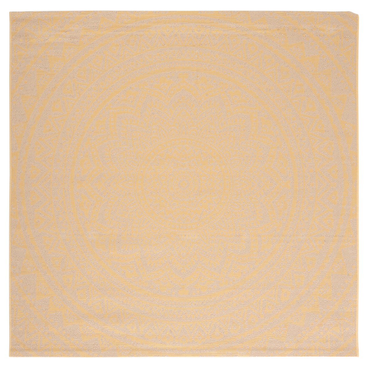 SAFAVIEH Outdoor CY6734-30612 Courtyard Beige / Gold Rug - 6' 7 Square