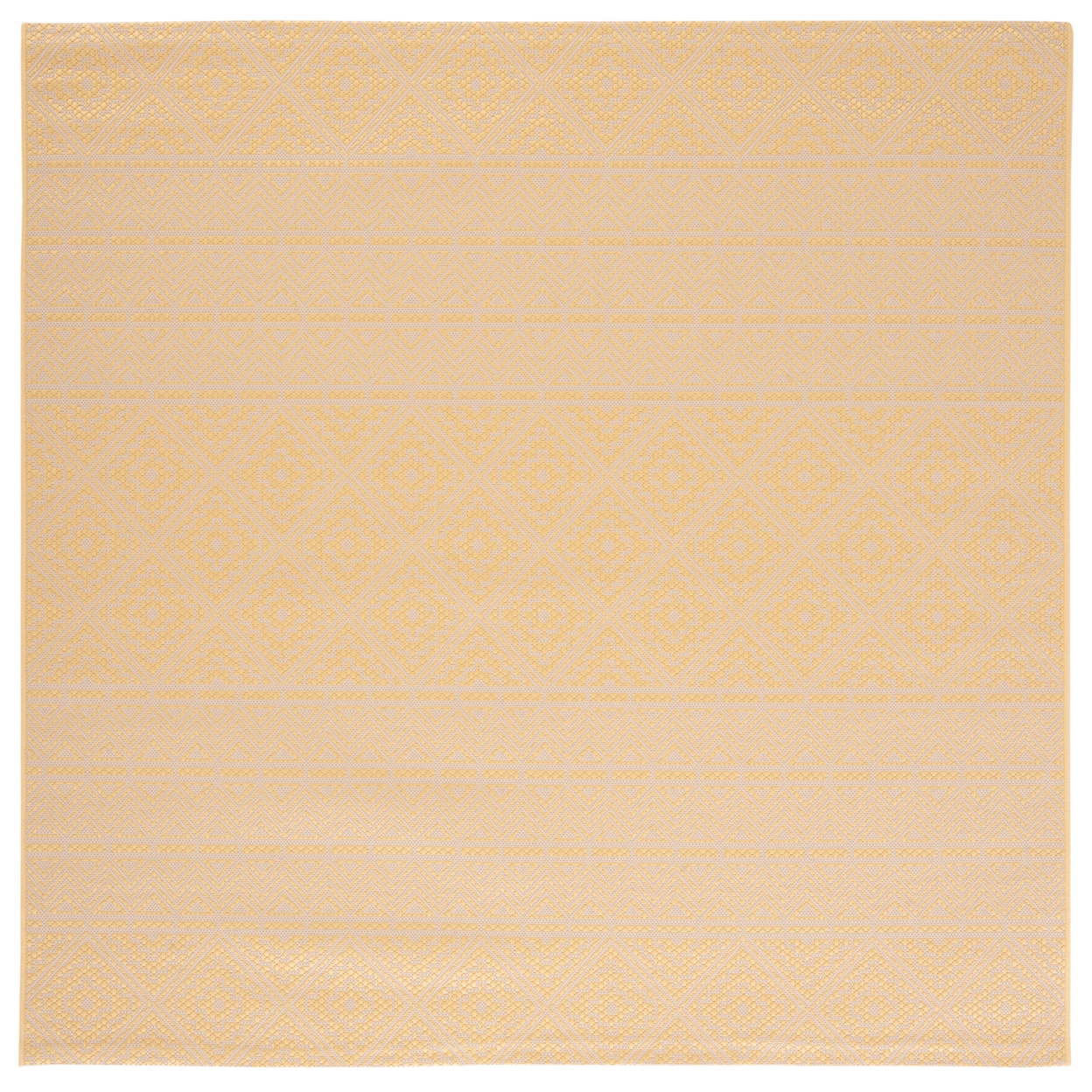 SAFAVIEH Outdoor CY6787-30621 Courtyard Beige / Gold Rug - 6' 7 Square
