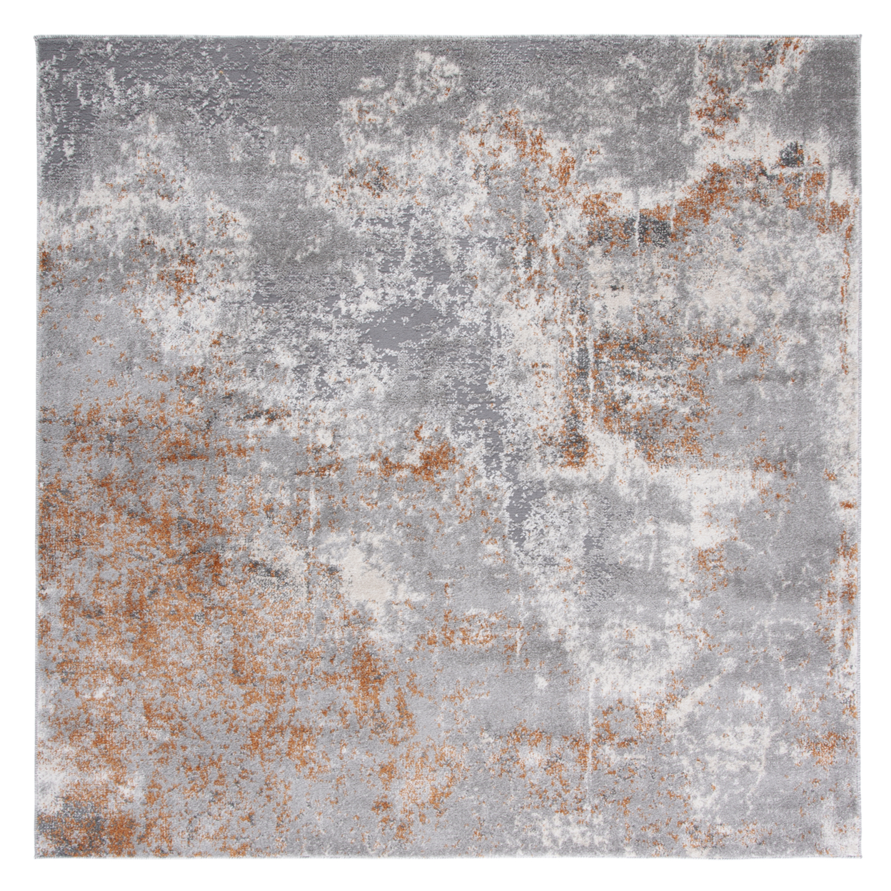 SAFAVIEH Aston Collection ASN708P Grey / Rust Rug - 6' 7 Square