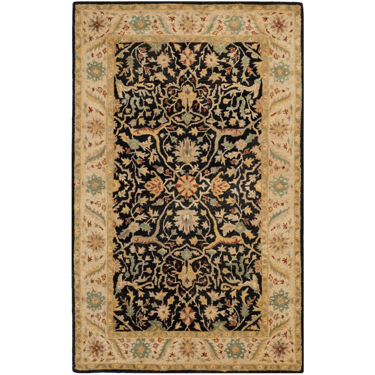 SAFAVIEH Antiquity Collection AT14B Handmade Black Rug - 7' 6 X 9' 6 Oval