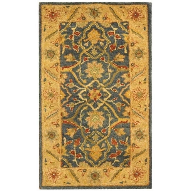 SAFAVIEH Antiquity Collection AT14E Handmade Blue Rug - 2' 3 X 4'