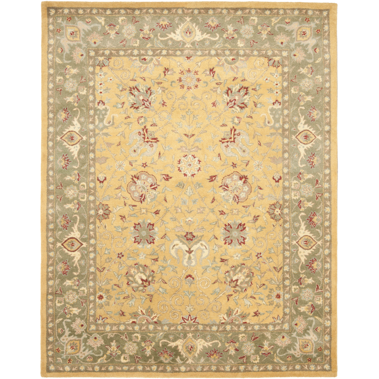 SAFAVIEH Antiquity Collection AT21C Handmade Gold Rug - 6' X 9'