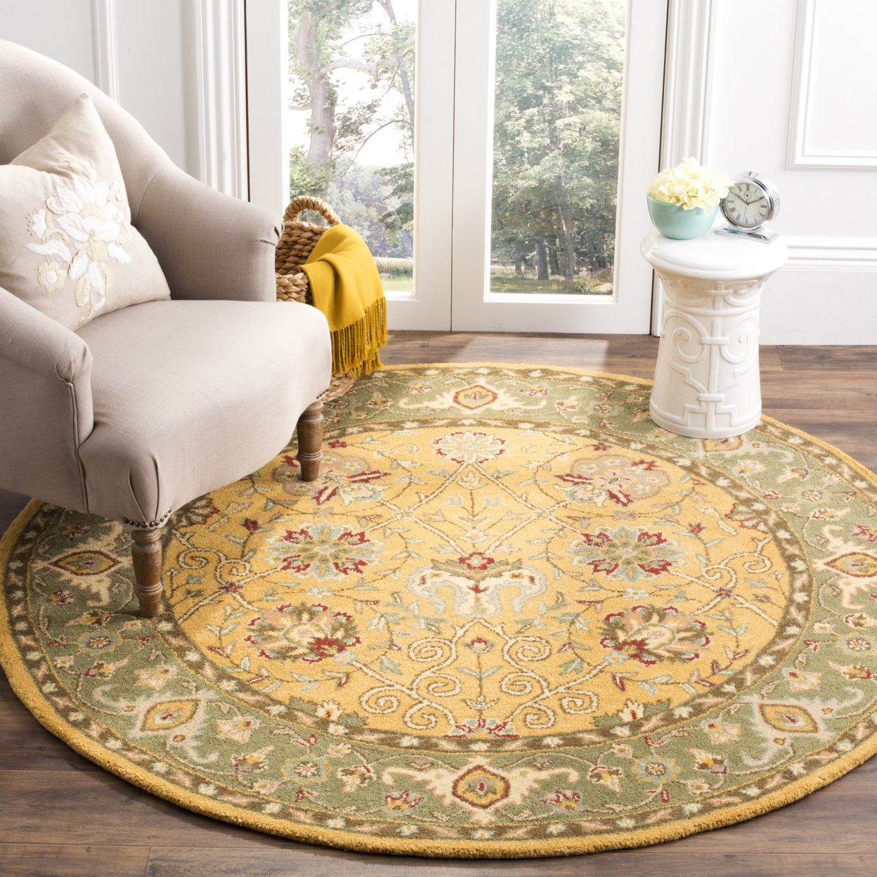 SAFAVIEH Antiquity Collection AT21C Handmade Gold Rug - 2' 3 X 8'