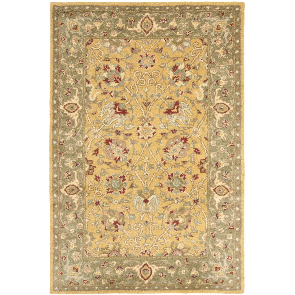 SAFAVIEH Antiquity Collection AT21C Handmade Gold Rug - 3' X 5'