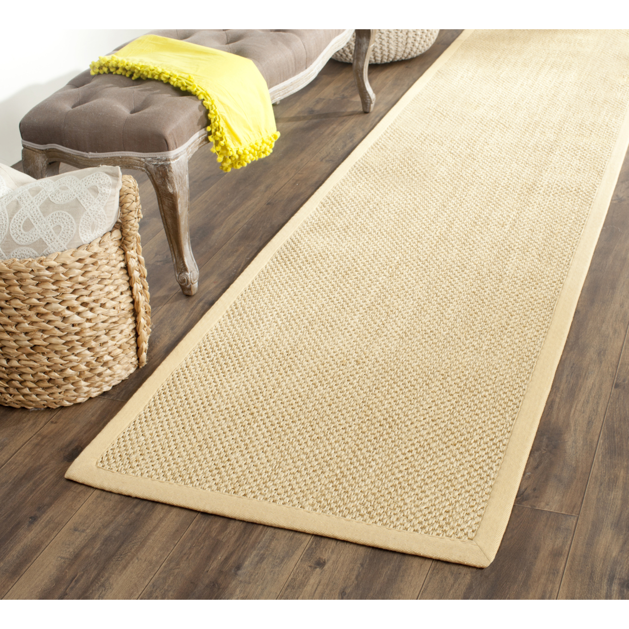 SAFAVIEH Natural Fiber Collection NF443A Maize/Wheat Rug - 6' Square
