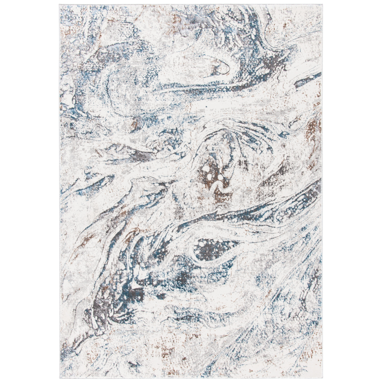 SAFAVIEH Sonoma Collection SON336A Ivory / Light Blue Rug - 6' 7 Square