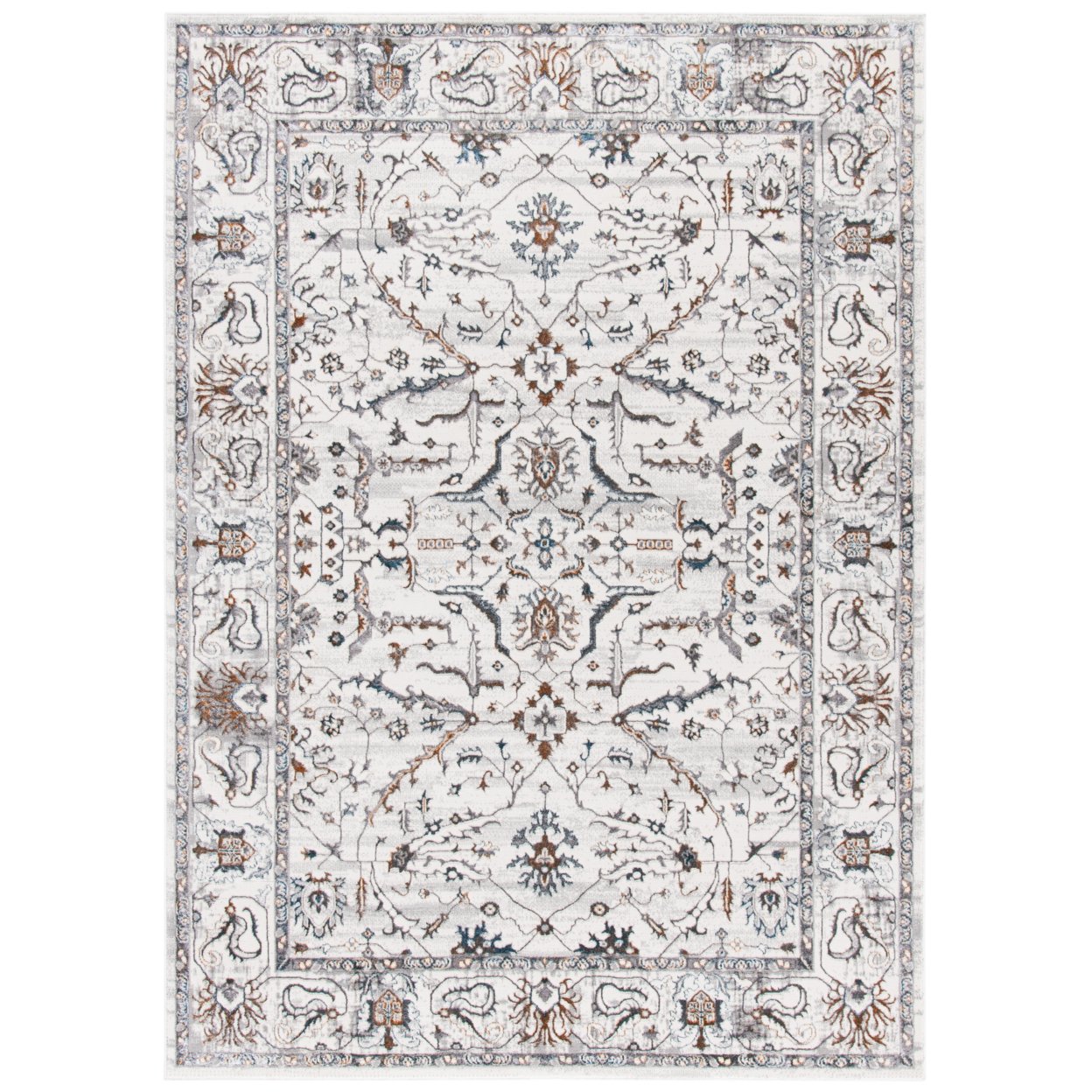 SAFAVIEH Sonoma Collection SON350A Ivory / Grey Rug - 6' 7 Square