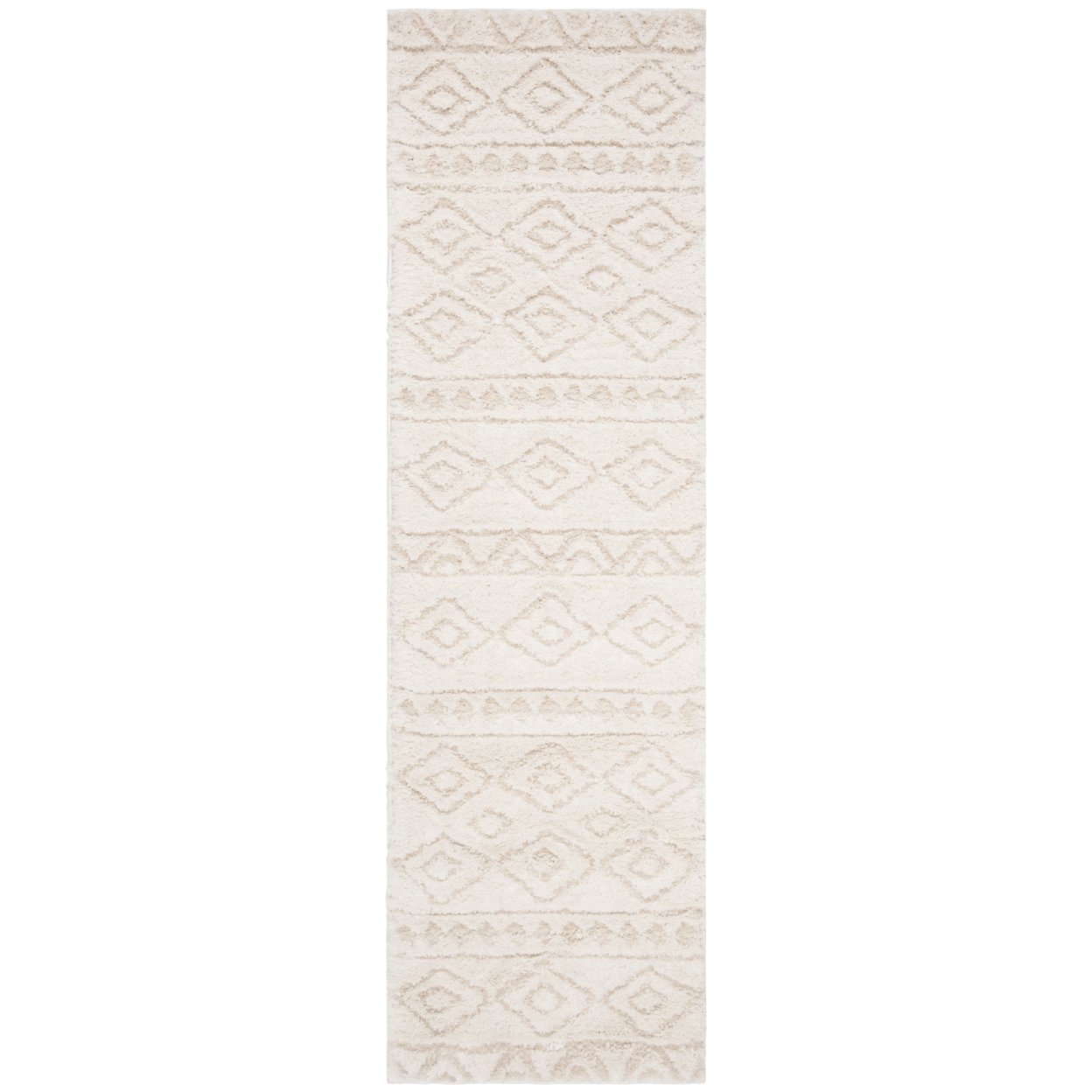 SAFAVIEH Sparta Shag Collection SPG513D Ivory / Beige Rug - 5'-3 X 5'-3 Square