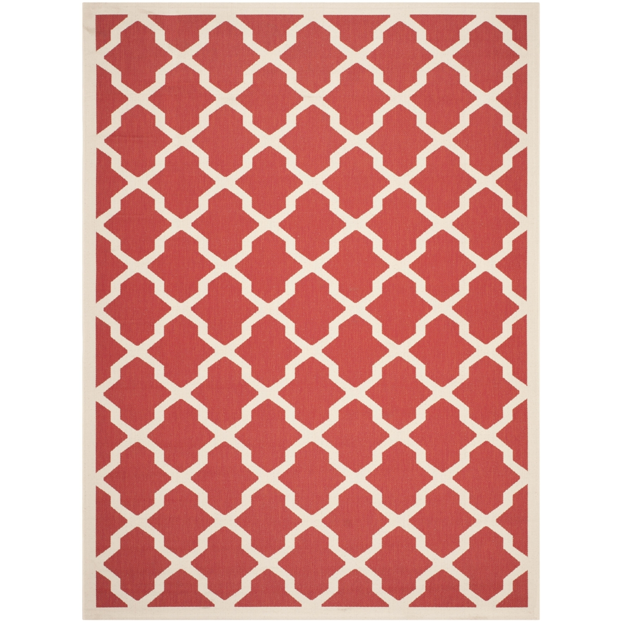 SAFAVIEH Outdoor CY6903-248 Courtyard Collection Red / Bone Rug - 5' 3 X 7' 7