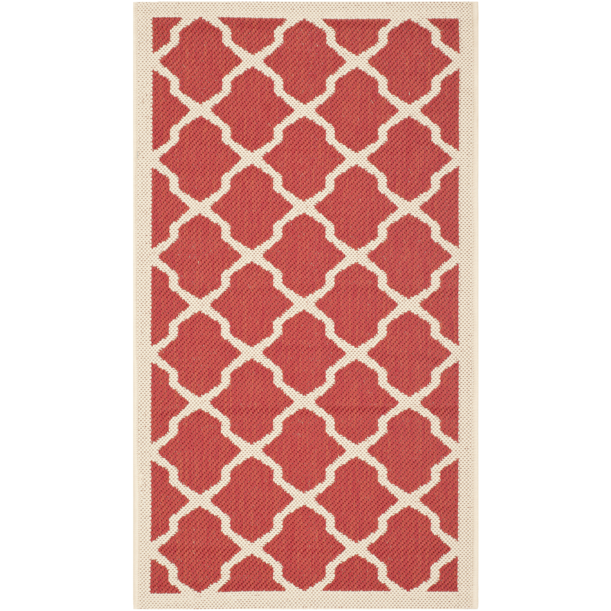 SAFAVIEH Outdoor CY6903-248 Courtyard Collection Red / Bone Rug - 2' X 3' 7