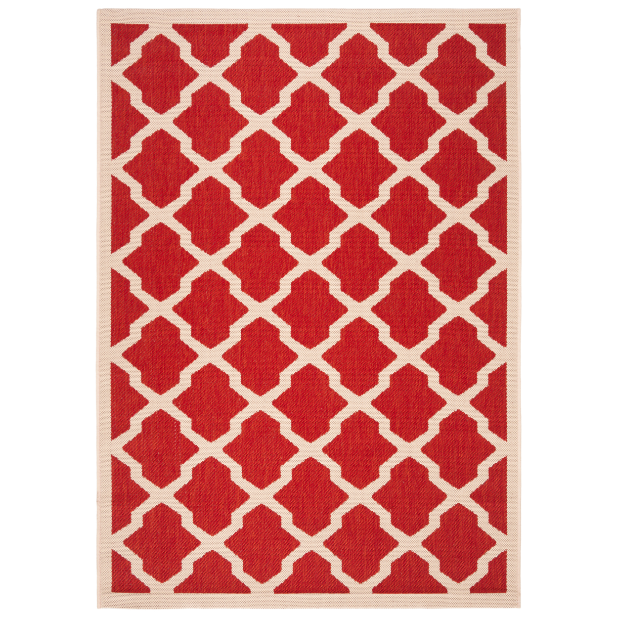 SAFAVIEH Outdoor CY6903-248 Courtyard Collection Red / Bone Rug - 4' X 5' 7