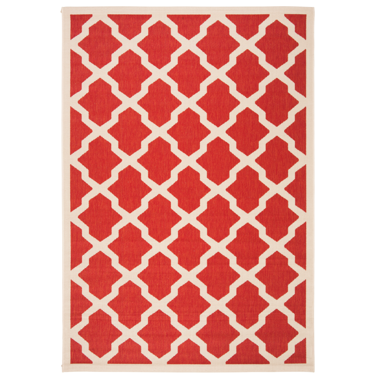 SAFAVIEH Outdoor CY6903-248 Courtyard Collection Red / Bone Rug - 5' 3 X 7' 7