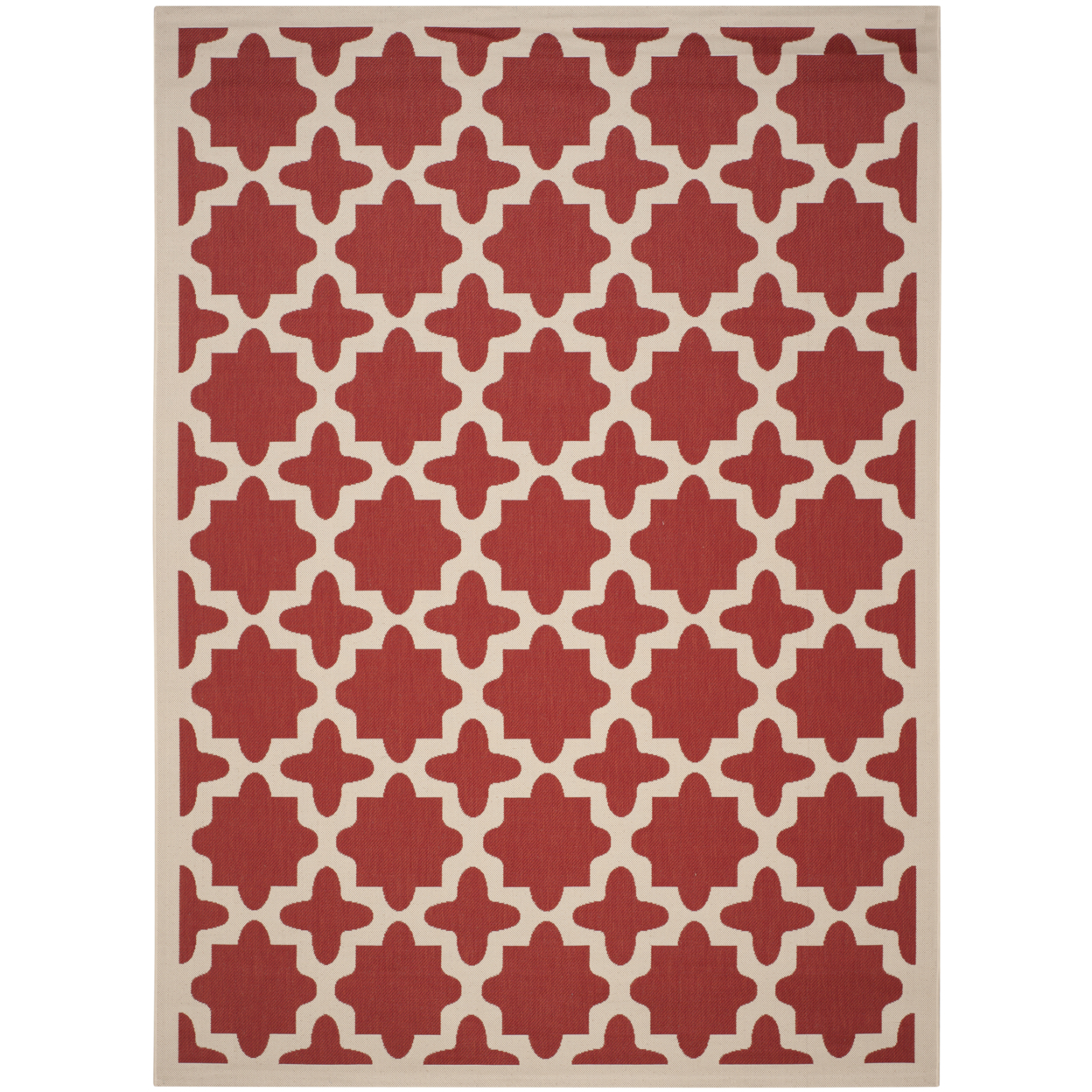 SAFAVIEH Outdoor CY6913-248 Courtyard Collection Red / Bone Rug - 6' 7 X 9' 6