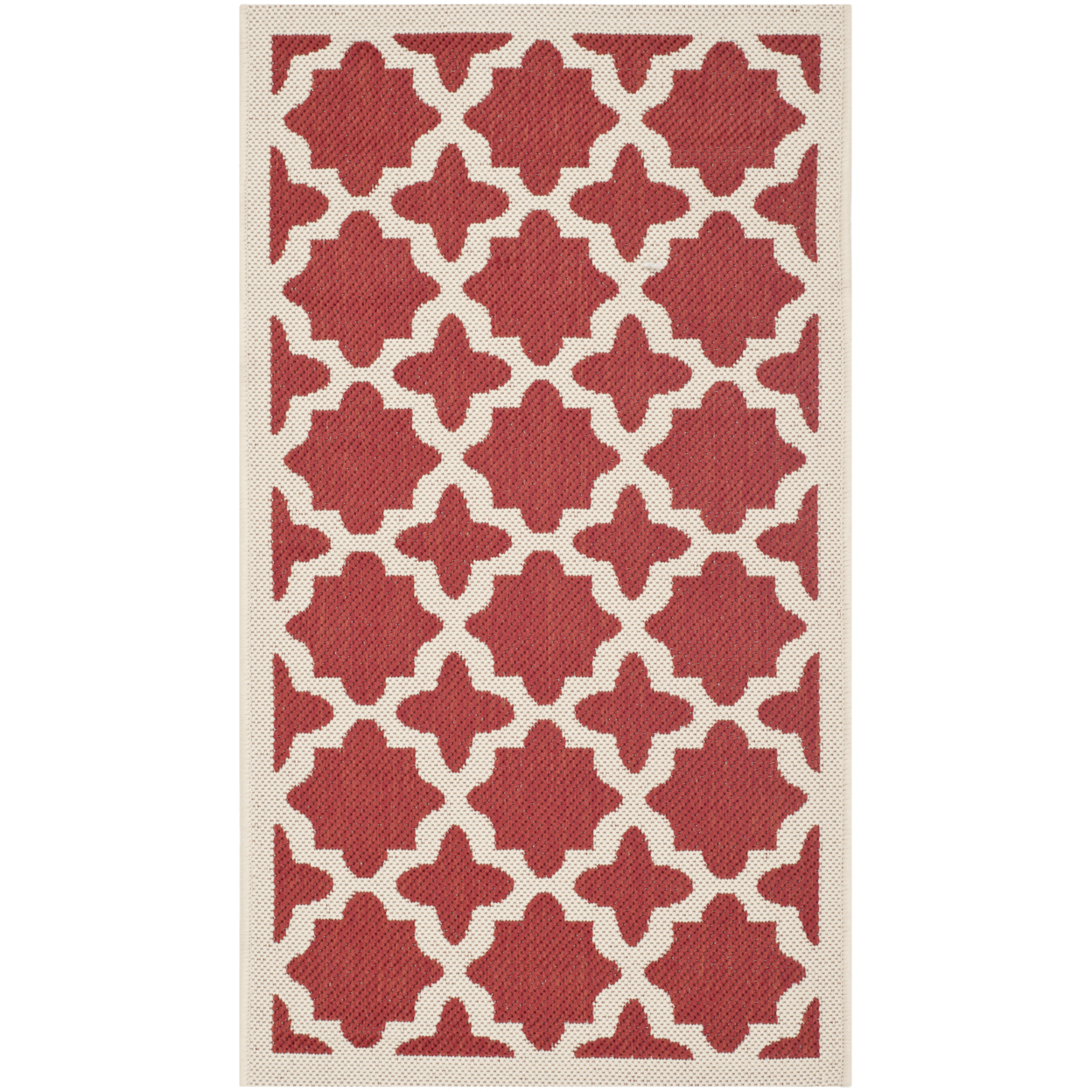 SAFAVIEH Outdoor CY6913-248 Courtyard Collection Red / Bone Rug - 2' X 3' 7