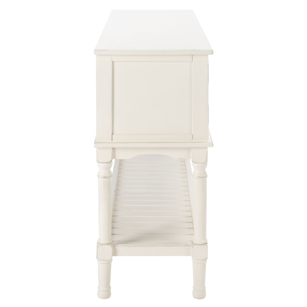 SAFAVIEH Tate 2-Drawer 2-Door Console Table Distressed / White