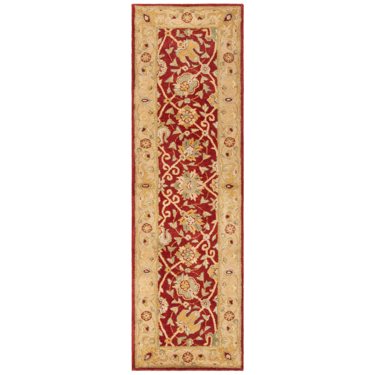 SAFAVIEH Antiquity Collection AT21A Handmade Rust Rug - 2' 3 X 10'